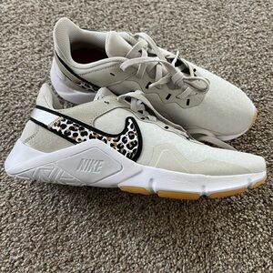 Nike Cream and Leopard Accent Sneakers